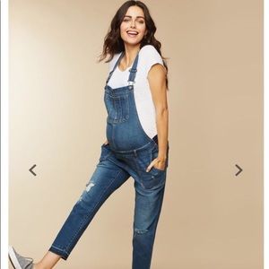 Indigo Blue Side Panel Maternity Overalls